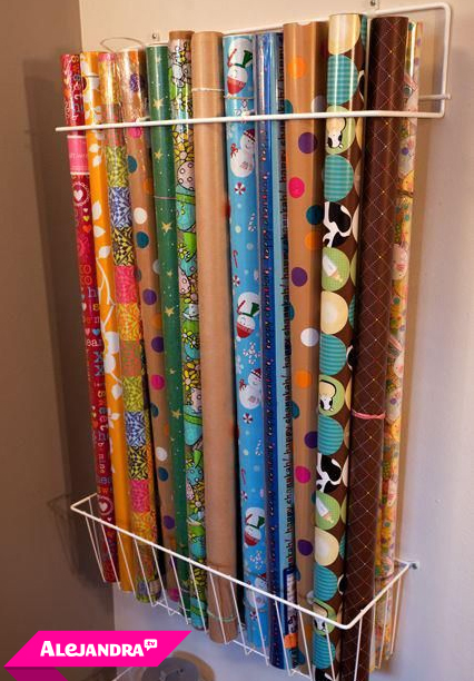 Wrapping Paper Organizer! Keep your craft room organized & gift wrap wrinkle free :) From #AlejandraTV