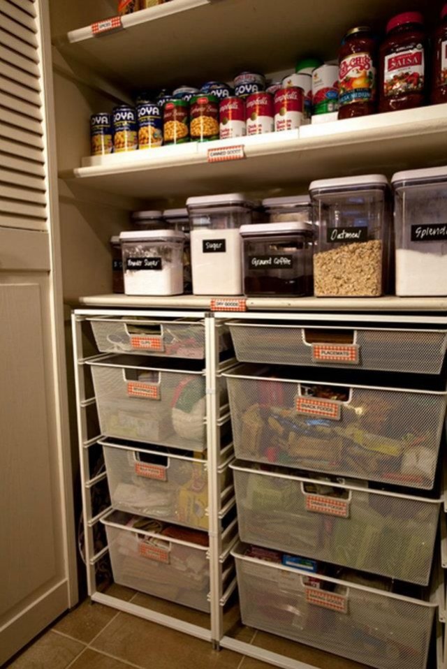 Pantry Organizing Ideas: Keep Dry Good Organized in Airtight Containers and Keep Snacks Organized in Drawers