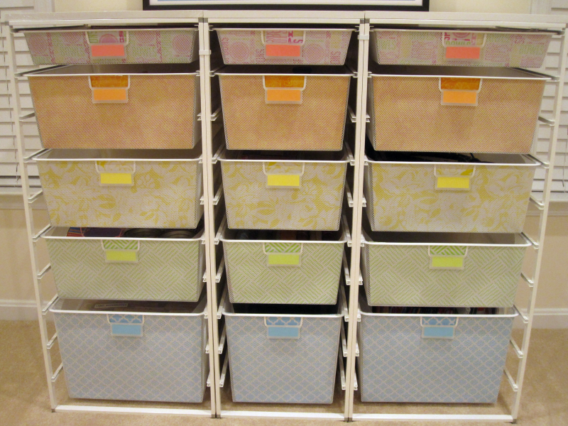 Colored Shelf Liners in elfa Drawers