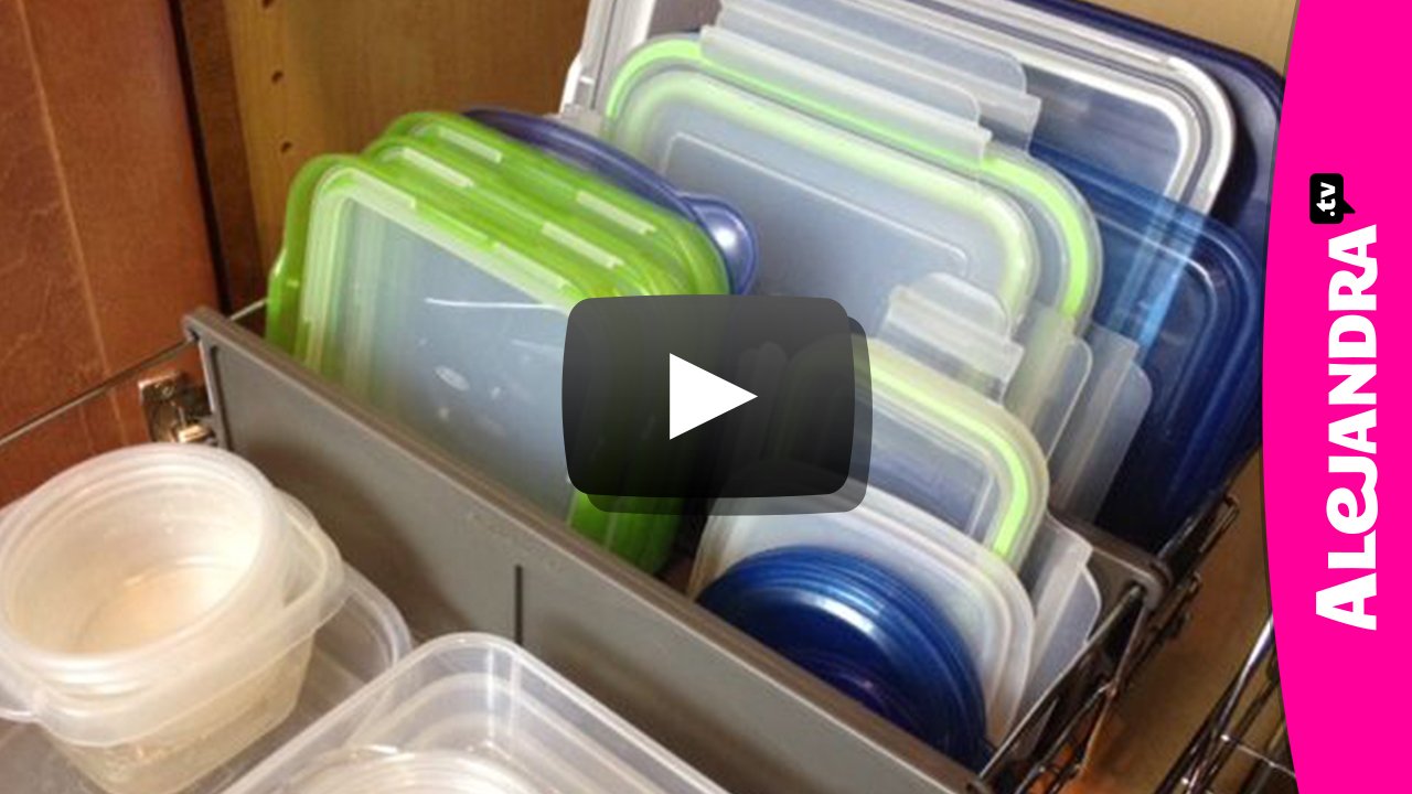 Easy Way to Organize Tupperware in Cabinets