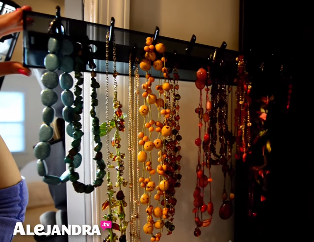 Necklace Organizing Tip: Hang Necklaces in the Closet