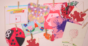 Keep School & Art Work Organized by Setting up a Simple Place to Hang Projects