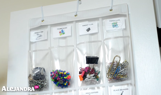 Simple Office Supply Organization with Door Pockets
