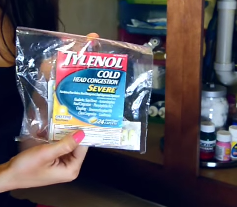 Bathroom Organizing Tip: Flatten Medication Boxes