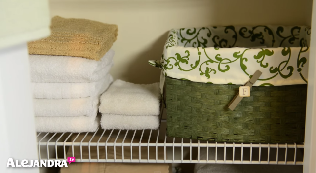 Keep Sheets Organized in Baskets