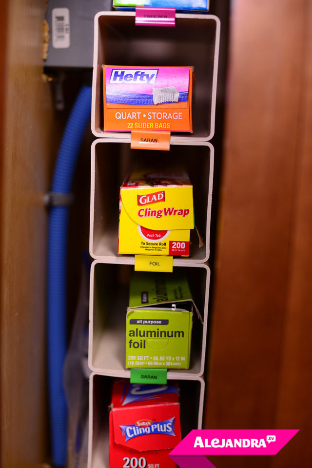 How to Organize Plastic Wrap, Foil, & Storage Bags in a Narrow Kitchen Cabinet: DIY Kitchen Wrap Organizer