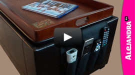 how to organize your coffee table or storage ottoman