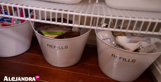 Dollar Store Kitchen Organizing Tip: Use Plastic Bins to Store Bulk Items in the Pantry #AlejandraTV