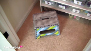 Closet Organizing Tip: Keep a collapsible step stool handy to access the top of your closet #AlejandraTV