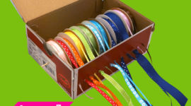 DIY Ribbon Organizer = Shoe Box + Skewer Stick