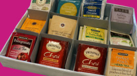 DIY Tea Organizer = Wine Box + Duct Tape