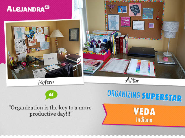 If you're struggling with organizing your desk, here's a reminder from Veda (Power Productivity Program Superstar) that it's possible to get organized...