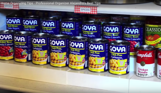 Pantry Organizing Tip: Use a Tiered Shelf to Organize Canned Goods