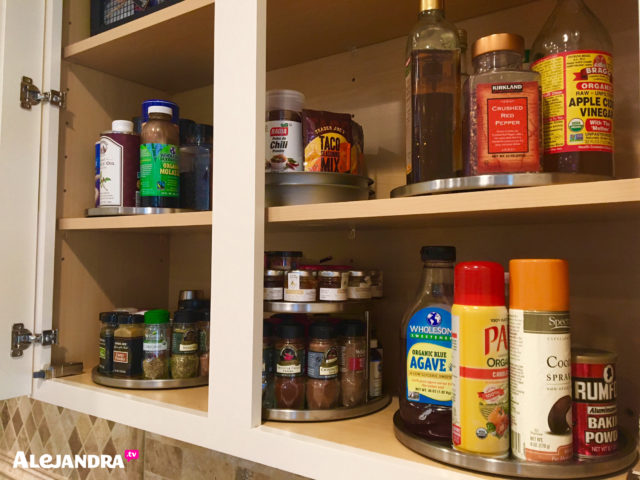 Tips for Organizing Spices, Vinegar, and Cooking Oil in a Kitchen Cabinet