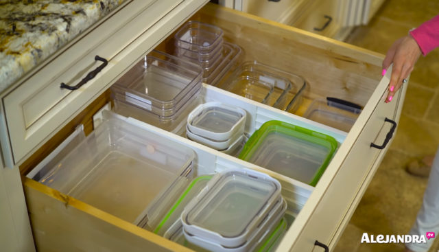 How to Organize a Deep Kitchen Drawer - Use Drawer Dividers to Keep Food Storage Containers Organized