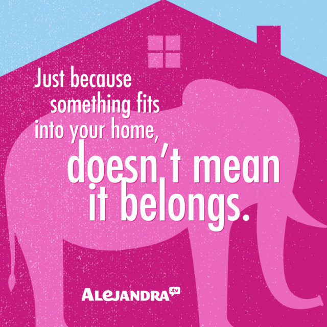 Just because something fits into your home, doesn't mean it belongs. #AlejandraTV