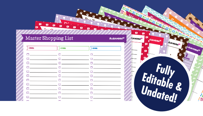 Fully Editable and Undated Checklists & Calendars